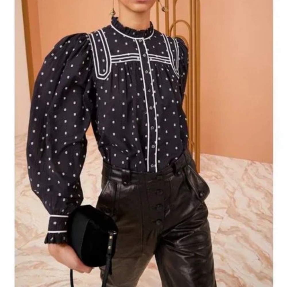 Ulla Johnson black and white blouse